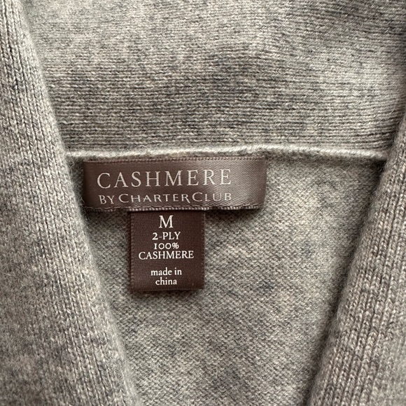 Charter Club Soft Gray Cashmere Knit - Picture 2 of 4